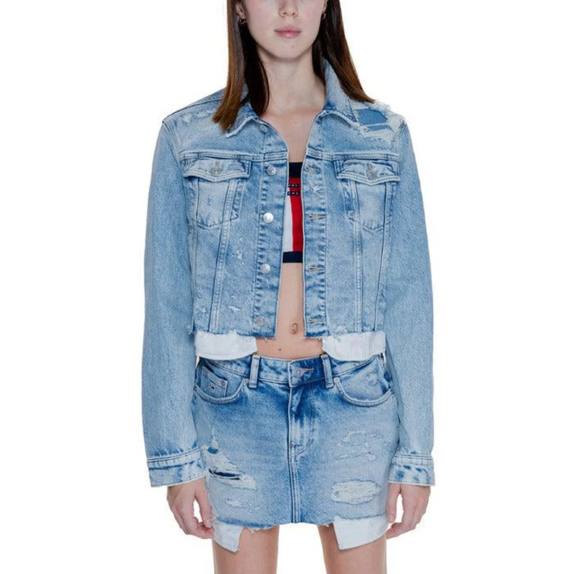 Tommy Hilfiger Denim jas dames Tommy Hilfiger Jeans Blauw Denim Izzie Cut Jas Dames large