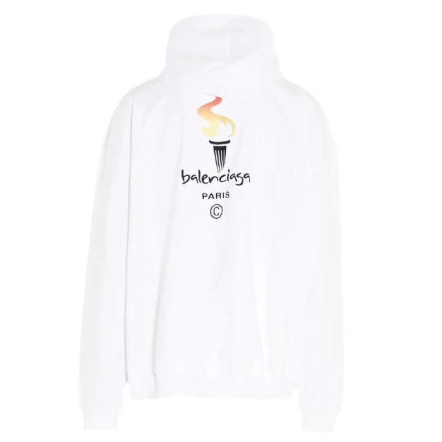 Balenciaga Paris olympic flame print oversized hoodie Balenciaga Parijs Olympische Vlam Oversized Hoodie large