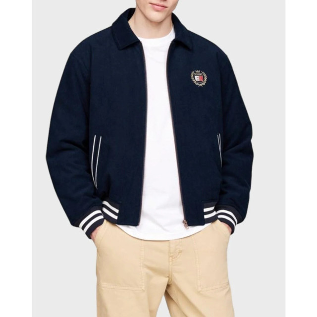 Tommy Hilfiger Tommy hilfiger tussenjas heren Tommy Hilfiger Blauw Relaxed Letterman Tussenjas Heren large