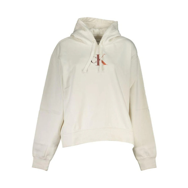 Calvin Klein Hoodie Calvin Klein Witte Katoenen Hoodie Met Logo large