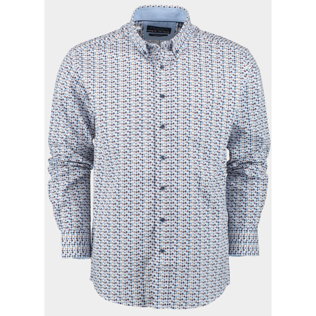 Bos Bright Blue R.b. boston casual hemd lange mouw regular fit cotton 427670/324 182662 large