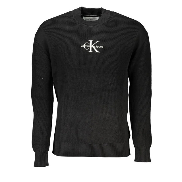 Calvin Klein Trui Calvin Klein Zwarte Katoenen Crewneck Trui Met Logo large