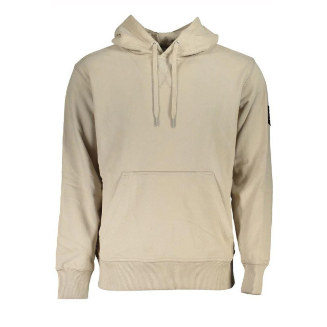 Calvin Klein Hoodie Calvin Klein Beige Katoenen Hoodie Met Logo large