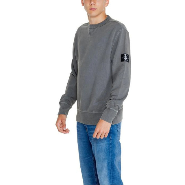 Calvin Klein Trui Calvin Klein Jeans Grijs Slim Wafel Trui large