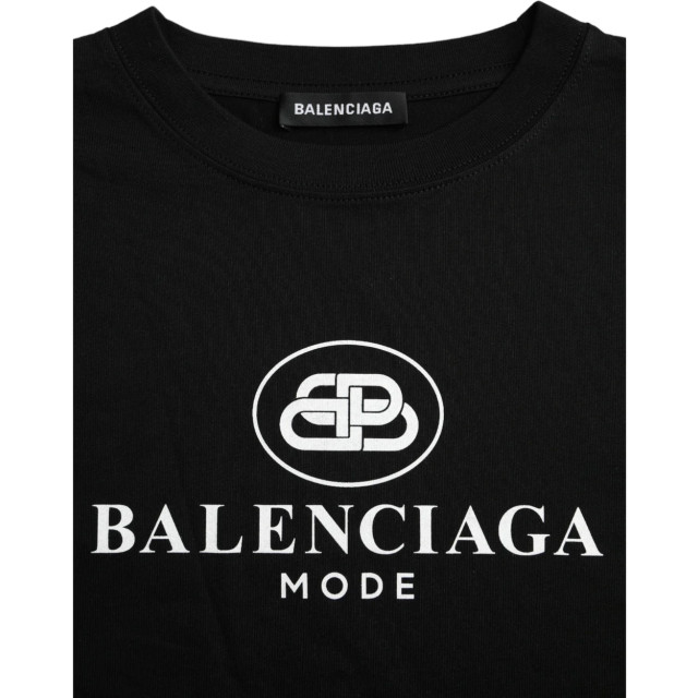 Balenciaga Bb logo oversized t-shirt Balenciaga Zwart BB Logo Oversized T-shirt large