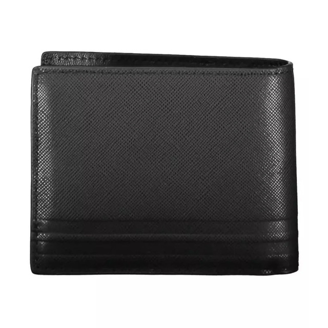 Tommy Hilfiger Elegante leren bifold portemonnee Tommy Hilfiger Elegante Zwarte Leren Bifold Portemonnee large