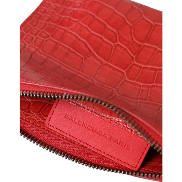 Balenciaga Alligatorleer tas Balenciaga Rood Alligatorleer Clutch Tas large