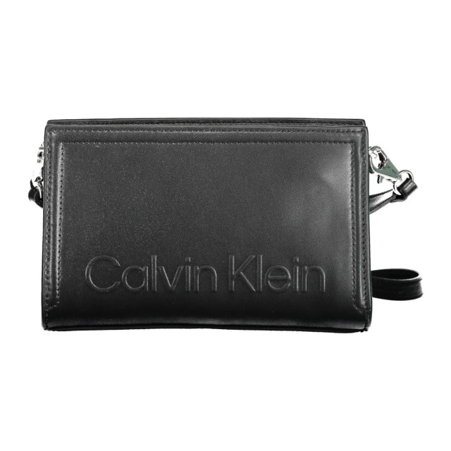 Calvin Klein Elegante schoudertas met stijlvol logo detail Calvin Klein Elegante Zwarte Schoudertas met Stijlvol Logo Detail large