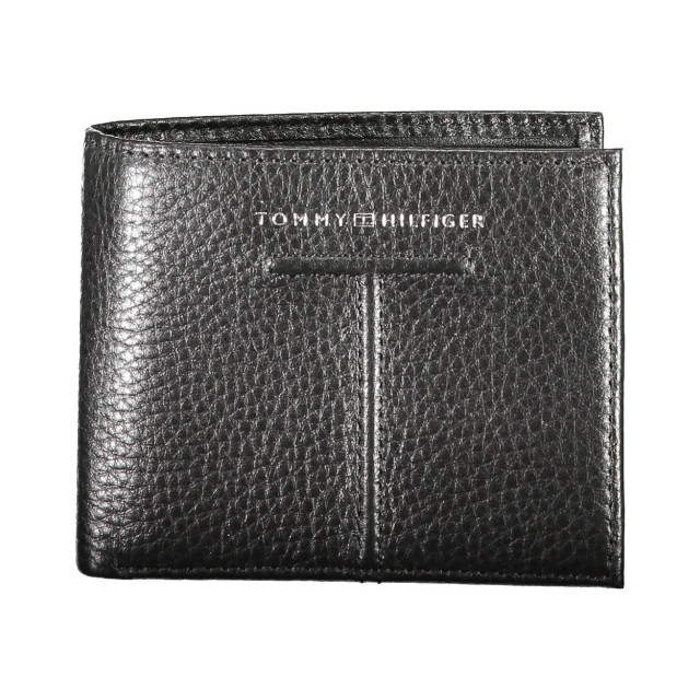 Tommy Hilfiger Stijlvolle leren bifold portefeuille Tommy Hilfiger Stijlvolle Zwarte Leren Bifold Portefeuille large