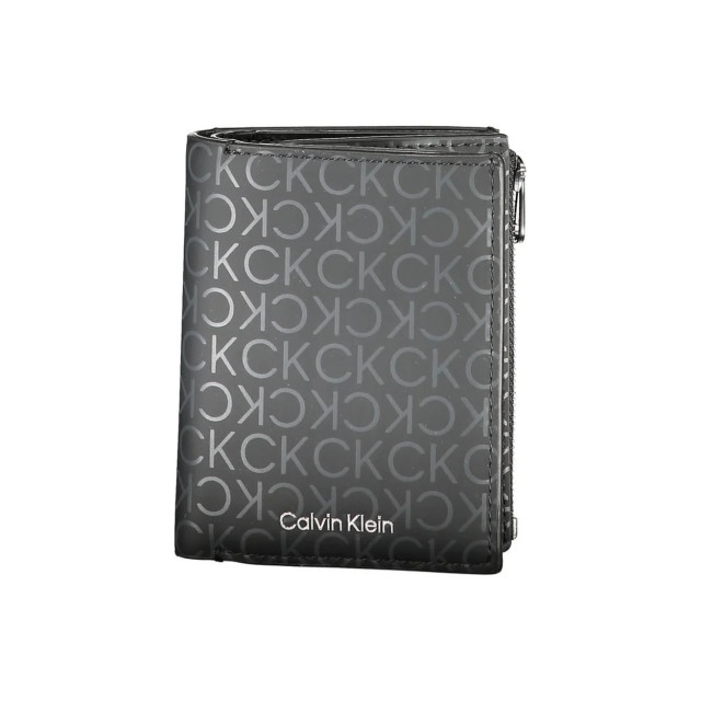 Calvin Klein Polyester portemonnee met rfid bescherming Calvin Klein Zwarte Polyester Portemonnee met RFID Bescherming large