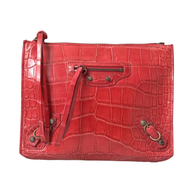 Balenciaga Alligatorleer tas Balenciaga Rood Alligatorleer Clutch Tas large