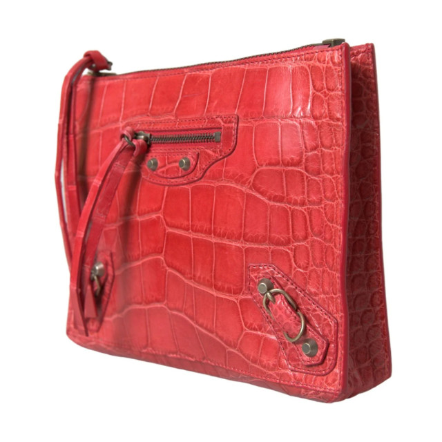 Balenciaga Alligatorleer tas Balenciaga Rood Alligatorleer Clutch Tas large