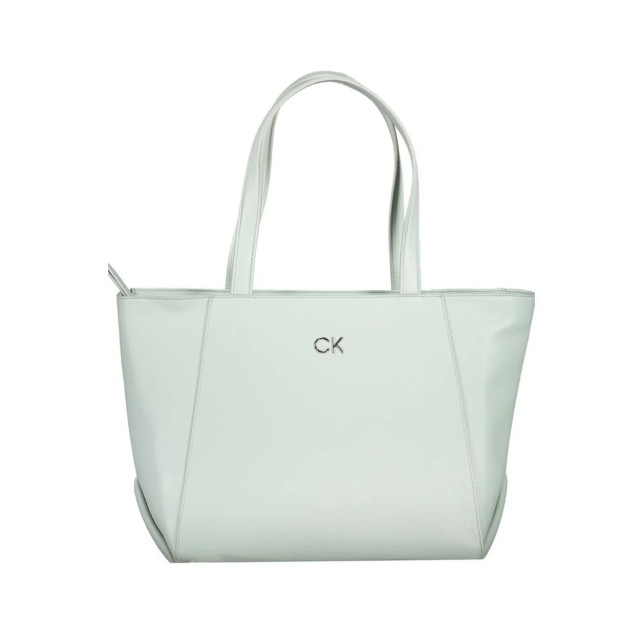 Calvin Klein Licht polyethyleen handtas met schouderbanden Calvin Klein Lichtblauwe Polyethyleen Handtas met Schouderbanden large