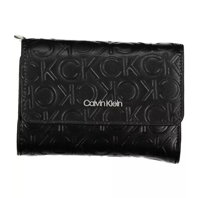 Calvin Klein Elegante polyethyleen portemonnee met rfid blokkering Calvin Klein Elegante Zwarte Polyethyleen Portemonnee met RFID Blokkering large