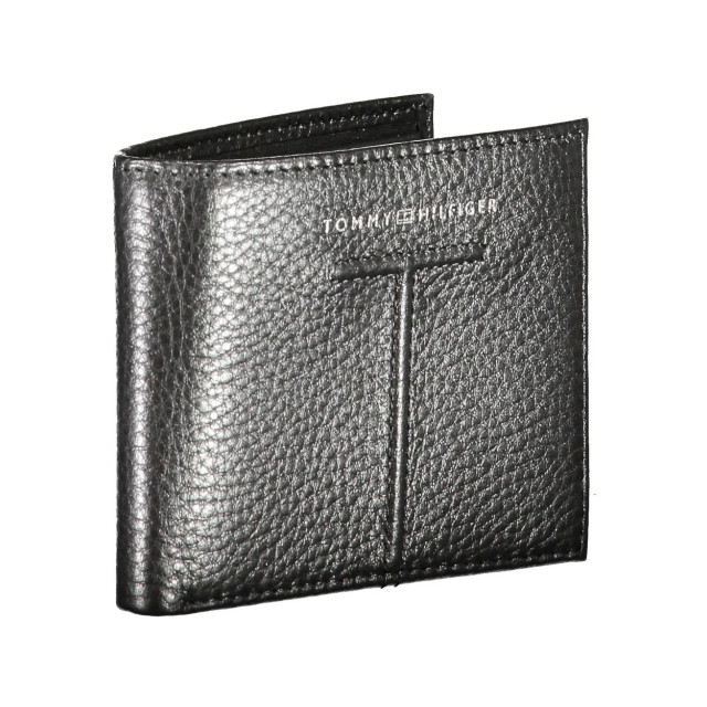 Tommy Hilfiger Stijlvolle leren bifold portefeuille Tommy Hilfiger Stijlvolle Zwarte Leren Bifold Portefeuille large