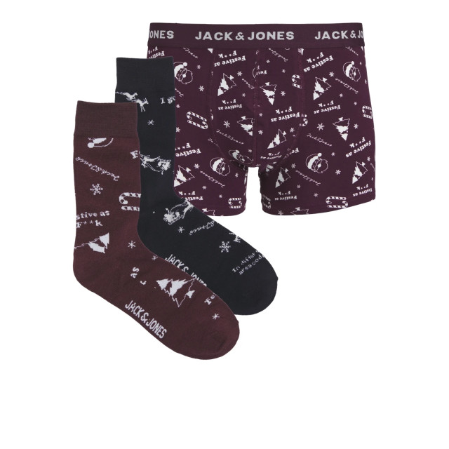 Jack & Jones Heren kerst giftbox sokken + boxershort jacsnowflake 12266772 large