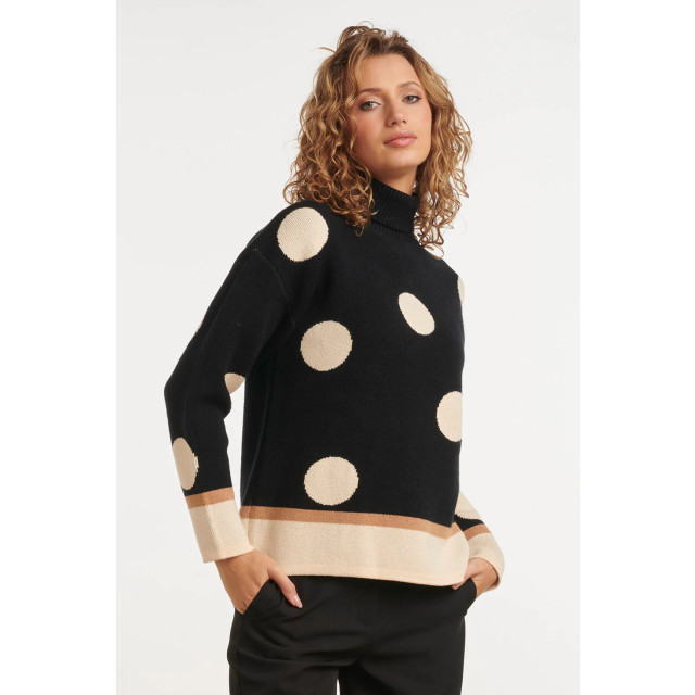 Smashed Lemon 24905 gebreide trui met polkadotprint 24905-999-M large