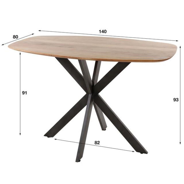 Hoyz bartafel arhus 140cm massief acacia naturel 3178855 large