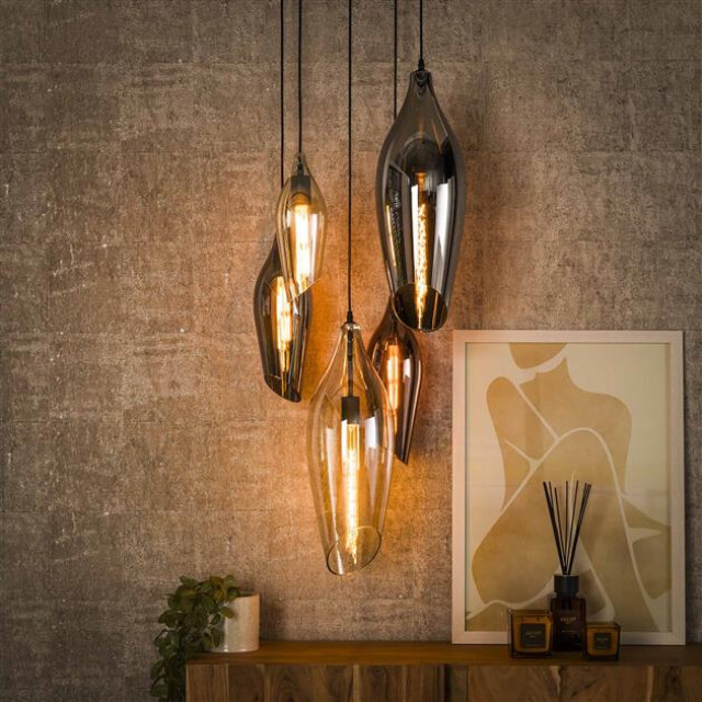 Hoyz hanglamp 5l getrapt cocoon mix glass - 2999899 large