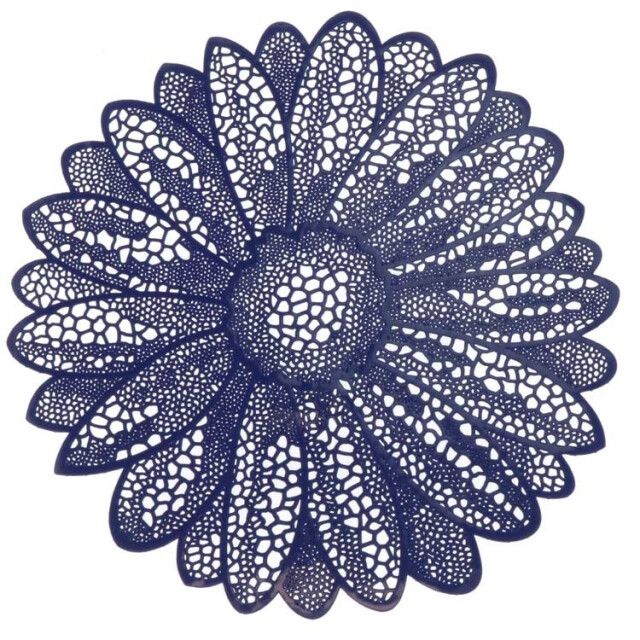 Unique Living placemat flower 38cm Ø dark blue 3014540 large