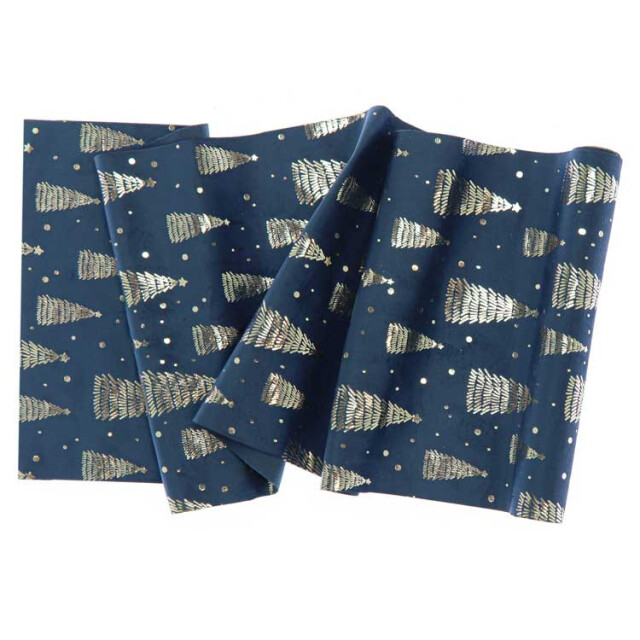 Unique Living decofabric xmas tree 28x300cm dark blue 3014516 large