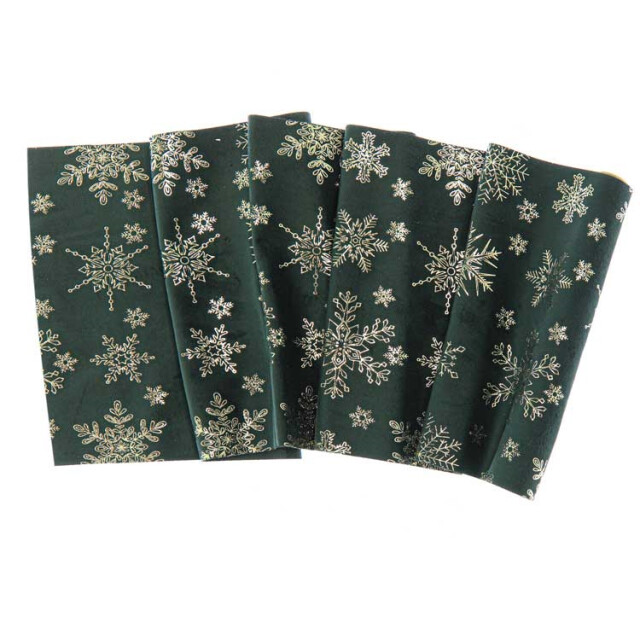 Unique Living decofabric ice crystal 28x300cm dark green 3014517 large