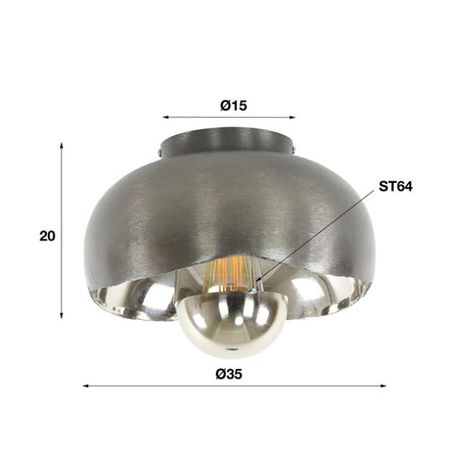 Hoyz Hoyz plafondlamp Ø35 mirror nikkel 3202705 large