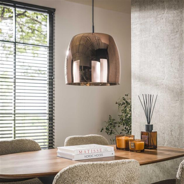Hoyz hanglamp 1l drift glass copper color glas 2999913 large