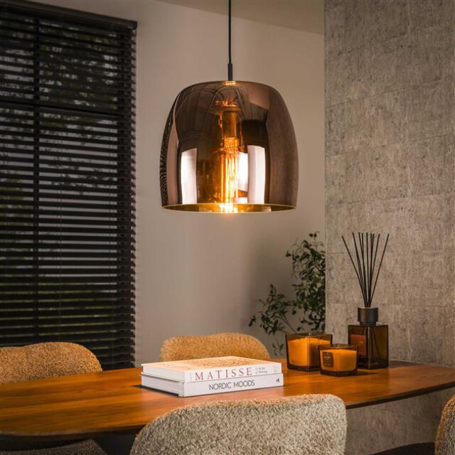 Hoyz hanglamp 1l drift glass copper color glas 2999913 large