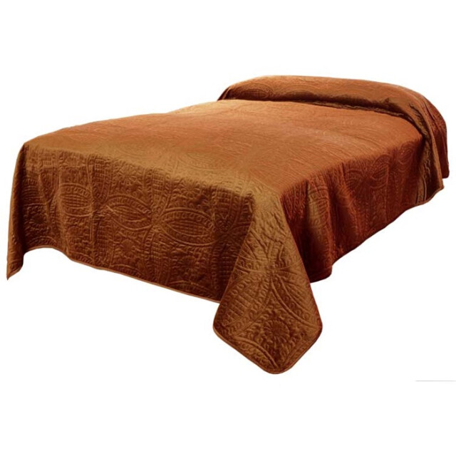 Unique Living bedsprei veronica 220x220cm leather brown 3014111 large