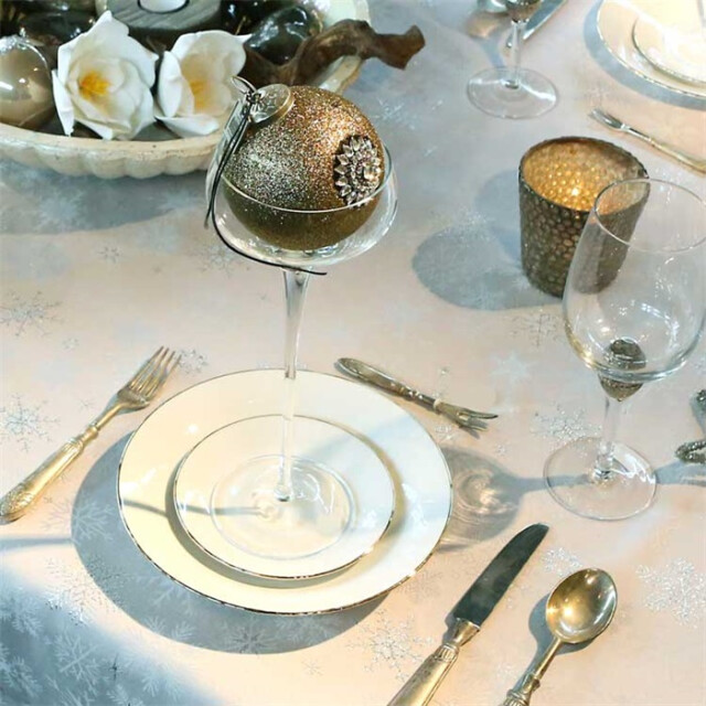 Unique Living | tafelkleed crystal 140x250cm silver 3014306 large