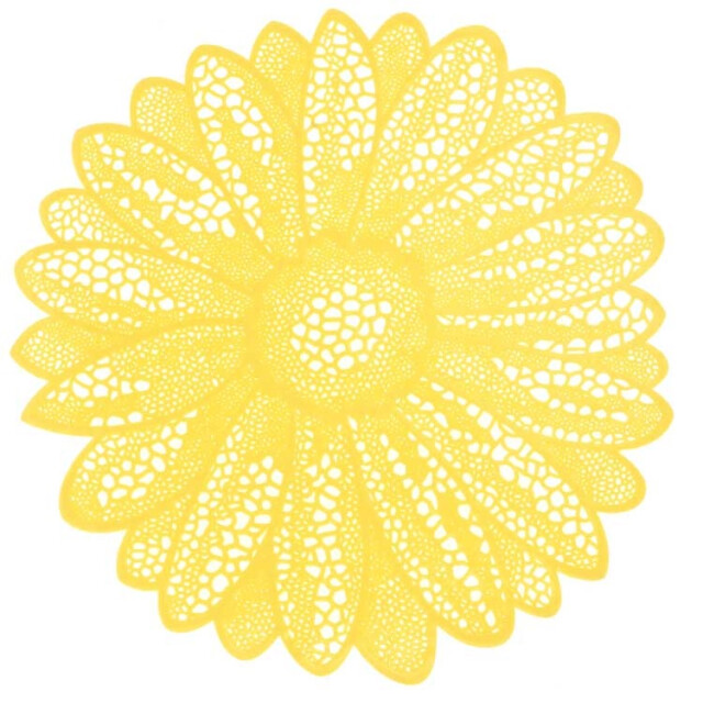 Unique Living placemat flower 38cm Ø yellow 3014545 large