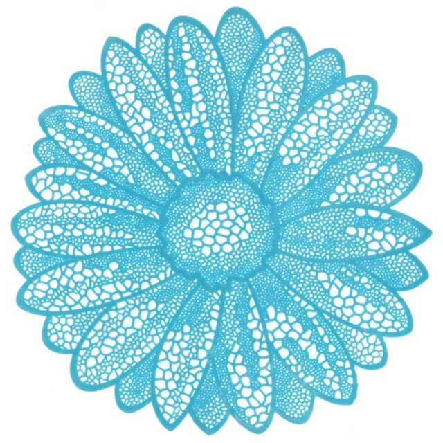 Unique Living placemat flower 38cm Ø light blue 3014541 large