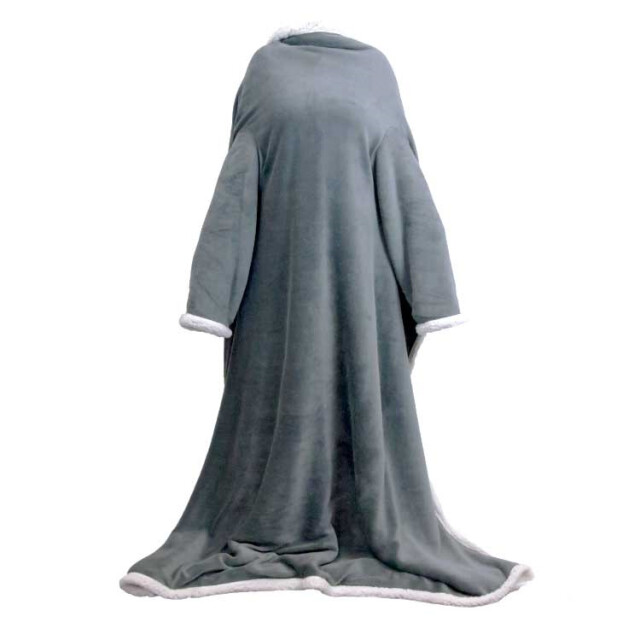 Unique Living plaid lars met mouwen dark grey -140x180cm 2995320 large