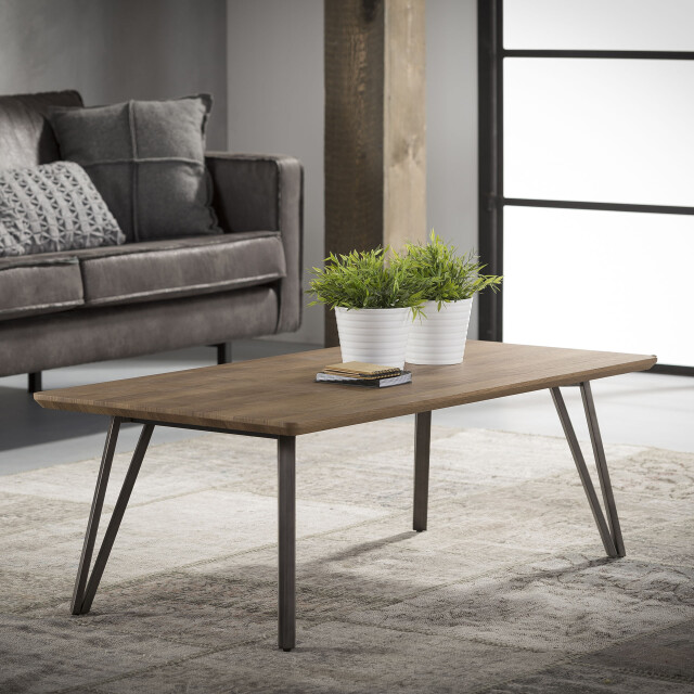 Hoyz Hoyz salontafel brown wash mdf blad met v-poot 120x60cm 3014448 large