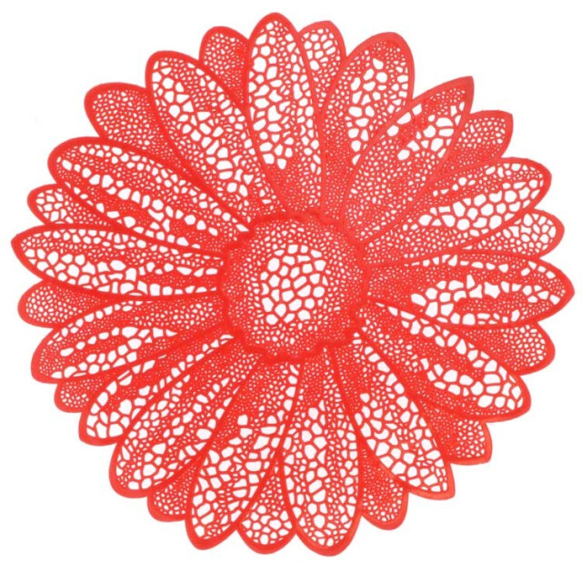Unique Living placemat flower 38cm Ø red 3014543 large