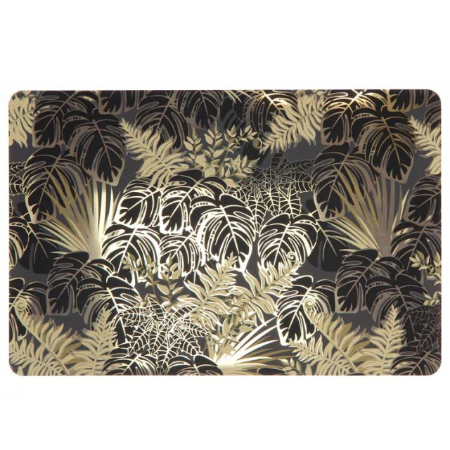 Unique Living placemat leaves 28,5x43,5cm dessin 1 black 3014531 large