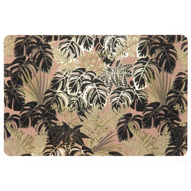 Unique Living placemat leaves 28,5x43,5cm dessin 2 pink 3014532 large