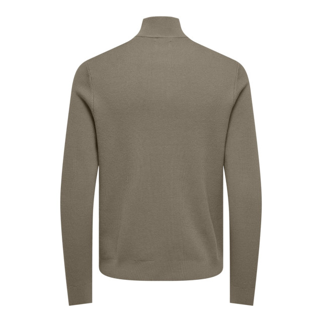 Only & Sons Onsphil reg 12 struc half zip knit taupe 5219.77.0024 large