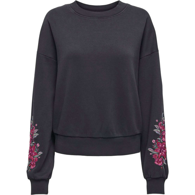 Only Onlcallie l/s o-neck embroidery swt black/bouquet 15336941-177911001 large