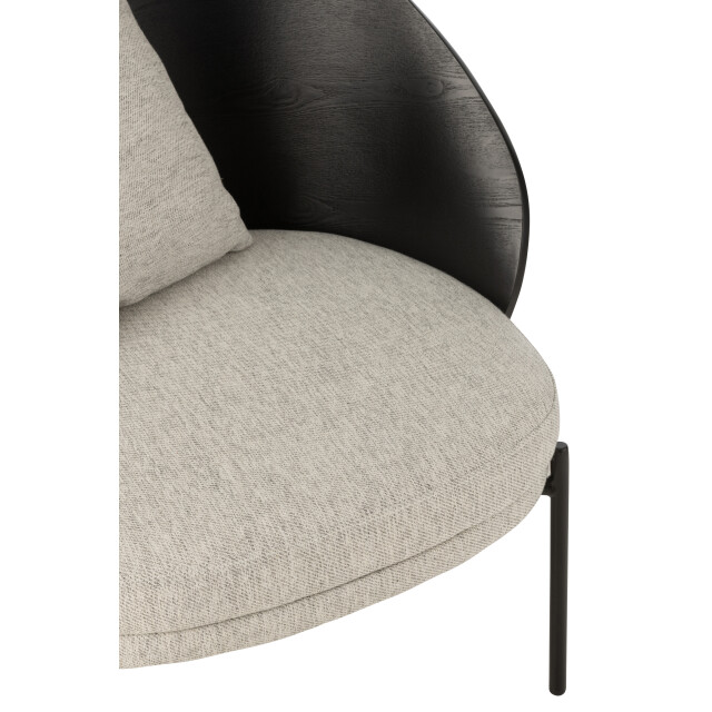 J-Line loungestoel lone hout/metaal /grijs 77.4x71.8x81.8cm 3002251 large