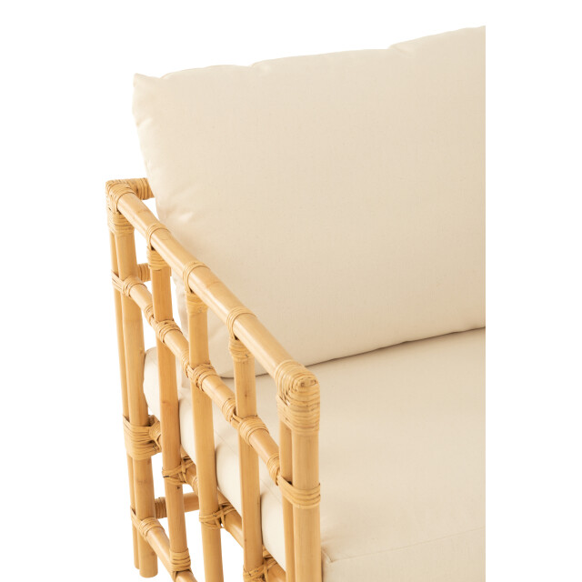 J-Line armstoel elise+kussen rotan/textiel naturel/wit 67x73x64cm 3002213 large