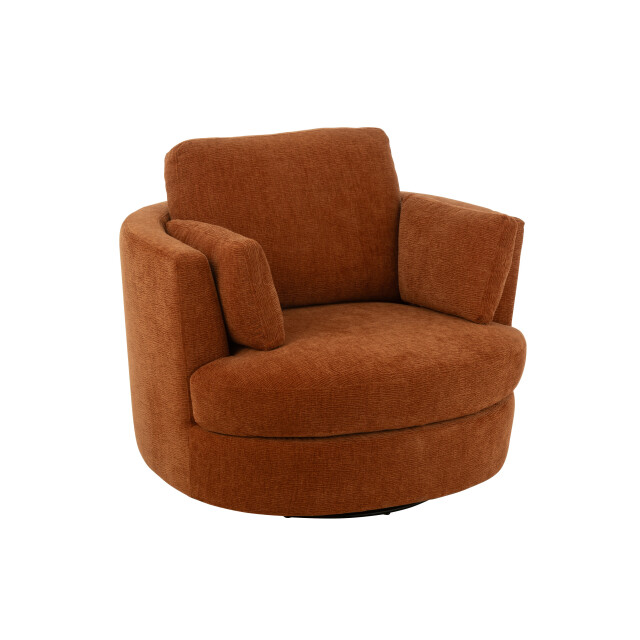 J-Line loungestoel swiv populierenhout/schuim roest 109x100x89cm 3002390 large