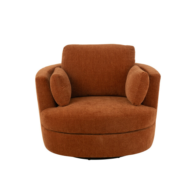 J-Line loungestoel swiv populierenhout/schuim roest 109x100x89cm 3002390 large