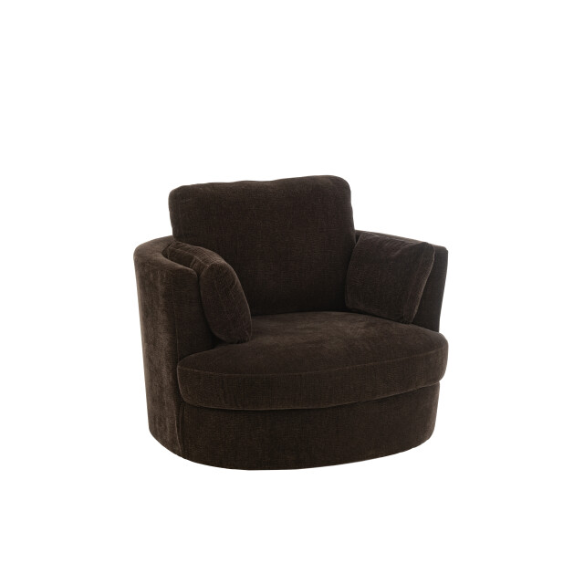 J-Line loungestoel swiv populierenhout/schuim donker 109x100x89cm 3002391 large