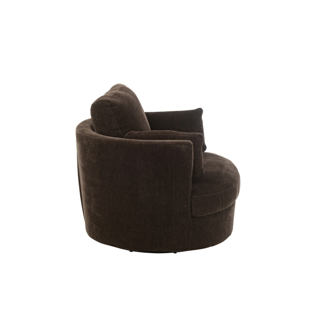 J-Line loungestoel swiv populierenhout/schuim donker 109x100x89cm 3002391 large