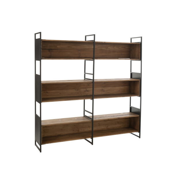 J-Line rek gerecycleerd hout/metaal zwart/ large 200x40x200cm 3002256 large