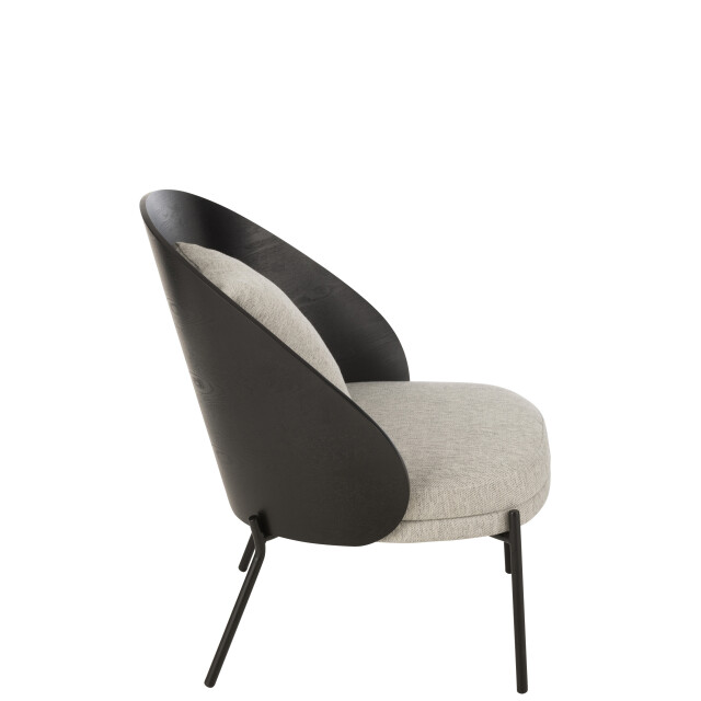 J-Line loungestoel lone hout/metaal /grijs 77.4x71.8x81.8cm 3002251 large