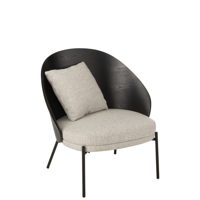 J-Line loungestoel lone hout/metaal /grijs 77.4x71.8x81.8cm 3002251 large