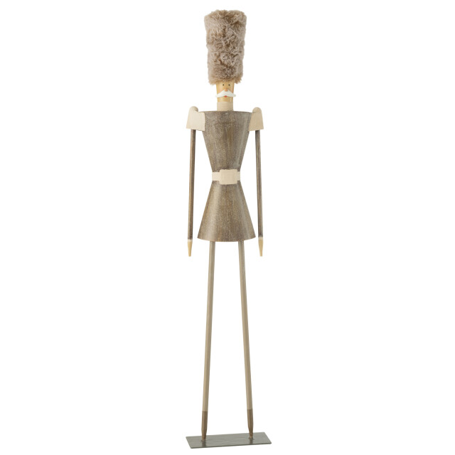 J-Line soldaat bont hoed metaal large 13.5x7x72cm 3009664 large